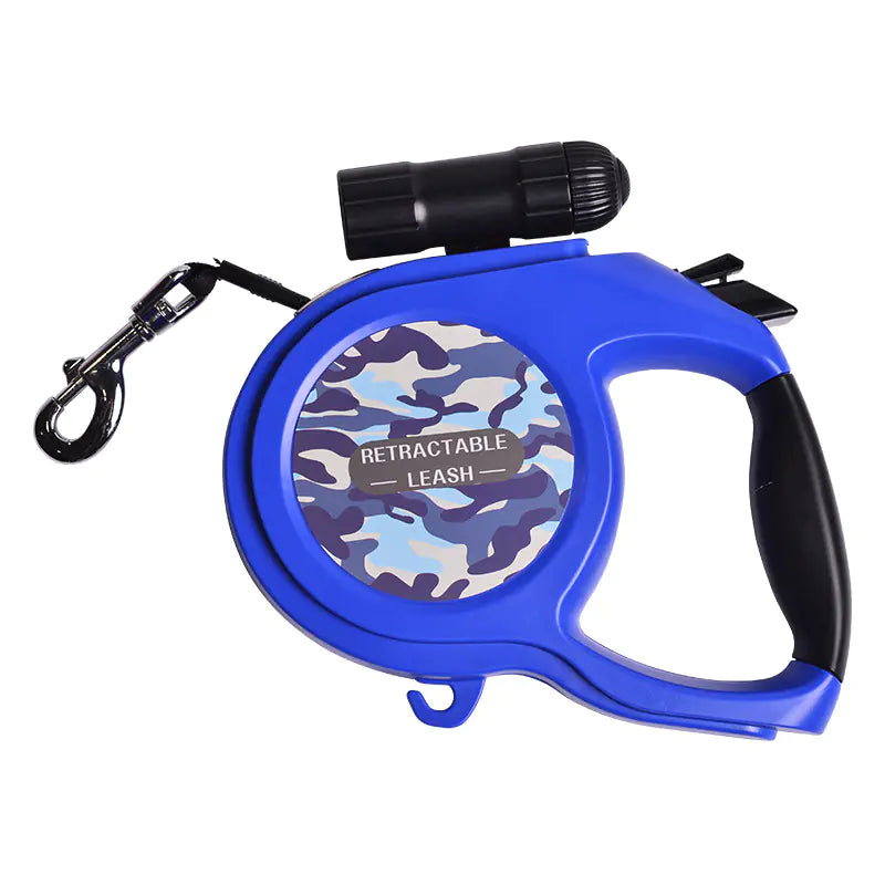 Retractable 8m Dog Leash with Bright Flashlight