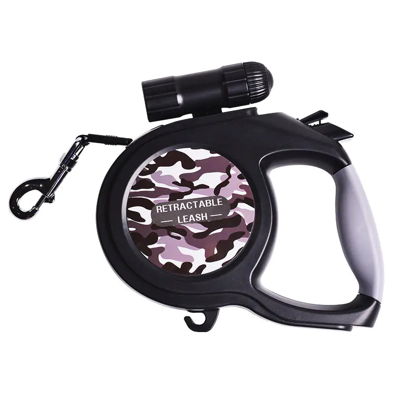 Retractable 8m Dog Leash with Bright Flashlight