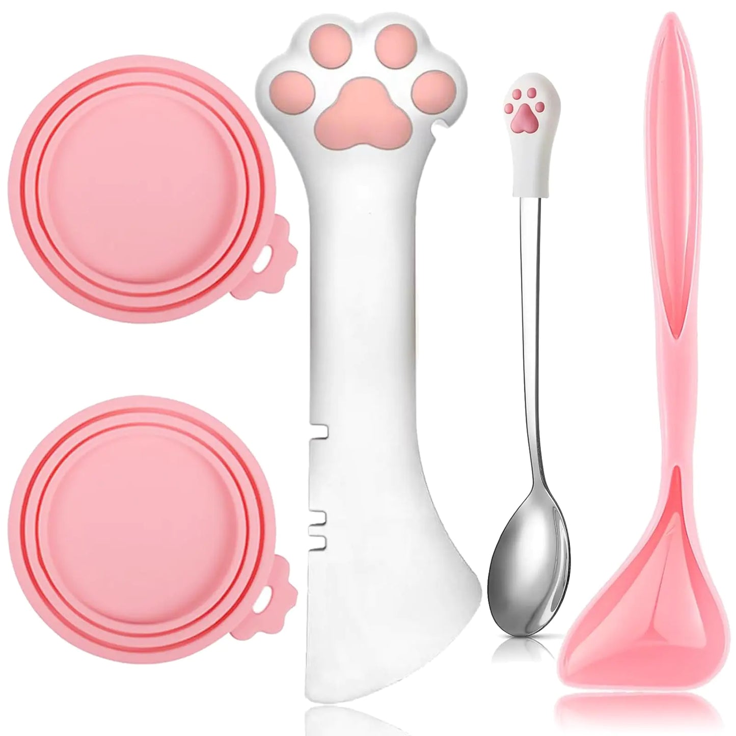 Purrfect Mealtime 5-Piece Pet Feeding Kit (Pink)