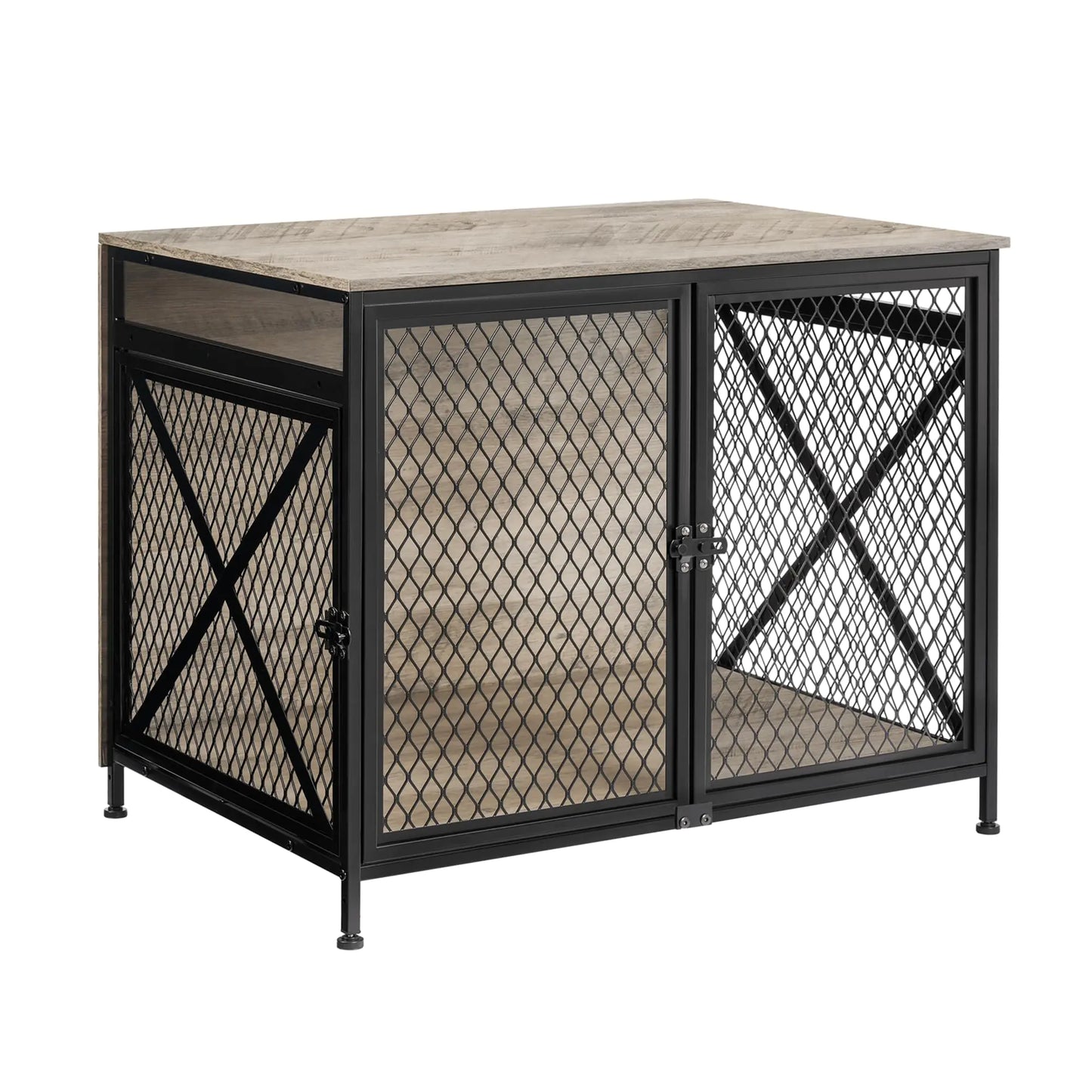 Elegante caseta para perros DWANTON de 25" - Caja de madera conectable con múltiples entradas