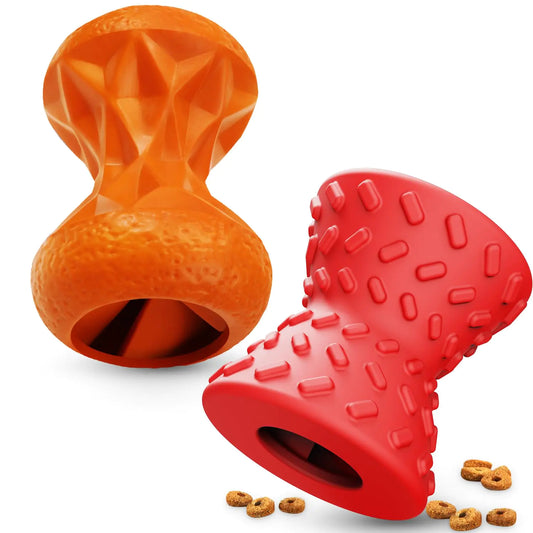 Juguetes ChewMaster Duo para perros pequeños y medianos - Naranja/Rojo