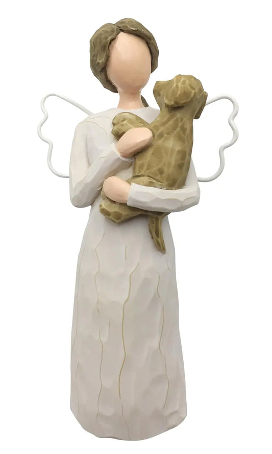 Figura conmemorativa de ángel canino