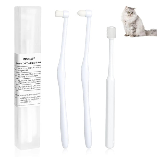 PurrfectSmile Cat Toothbrush Set with Ultra-Soft Silicone Bristles