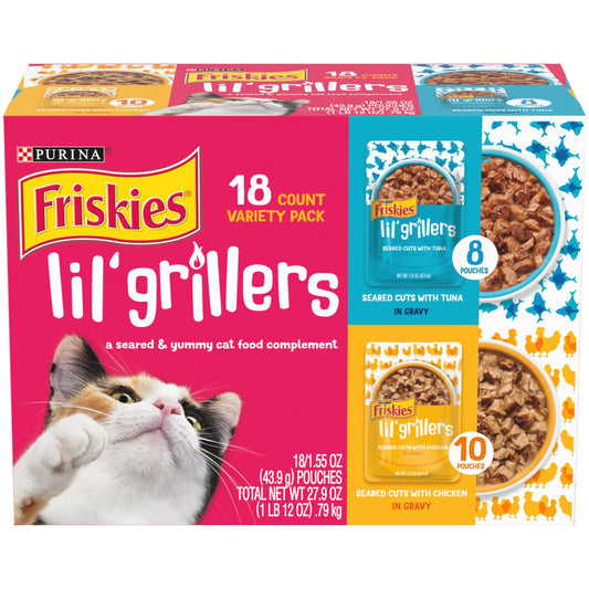 Purina Friskies Lil Grillers Wet Cat Treats Variety Pack - Chicken & Tuna
